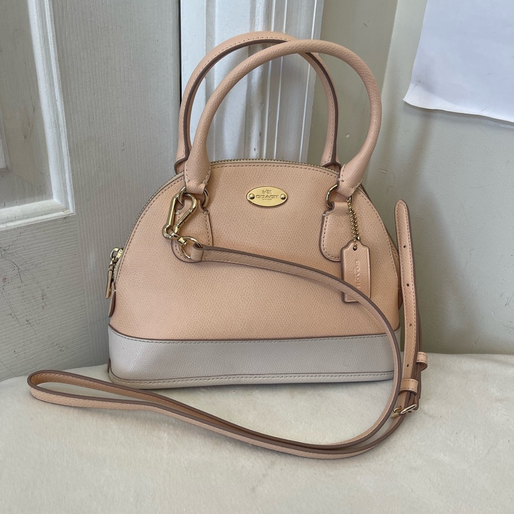 Coach Pink and Cream Domed Shape Small Satchel Bag EUC - Picture 13 of 13